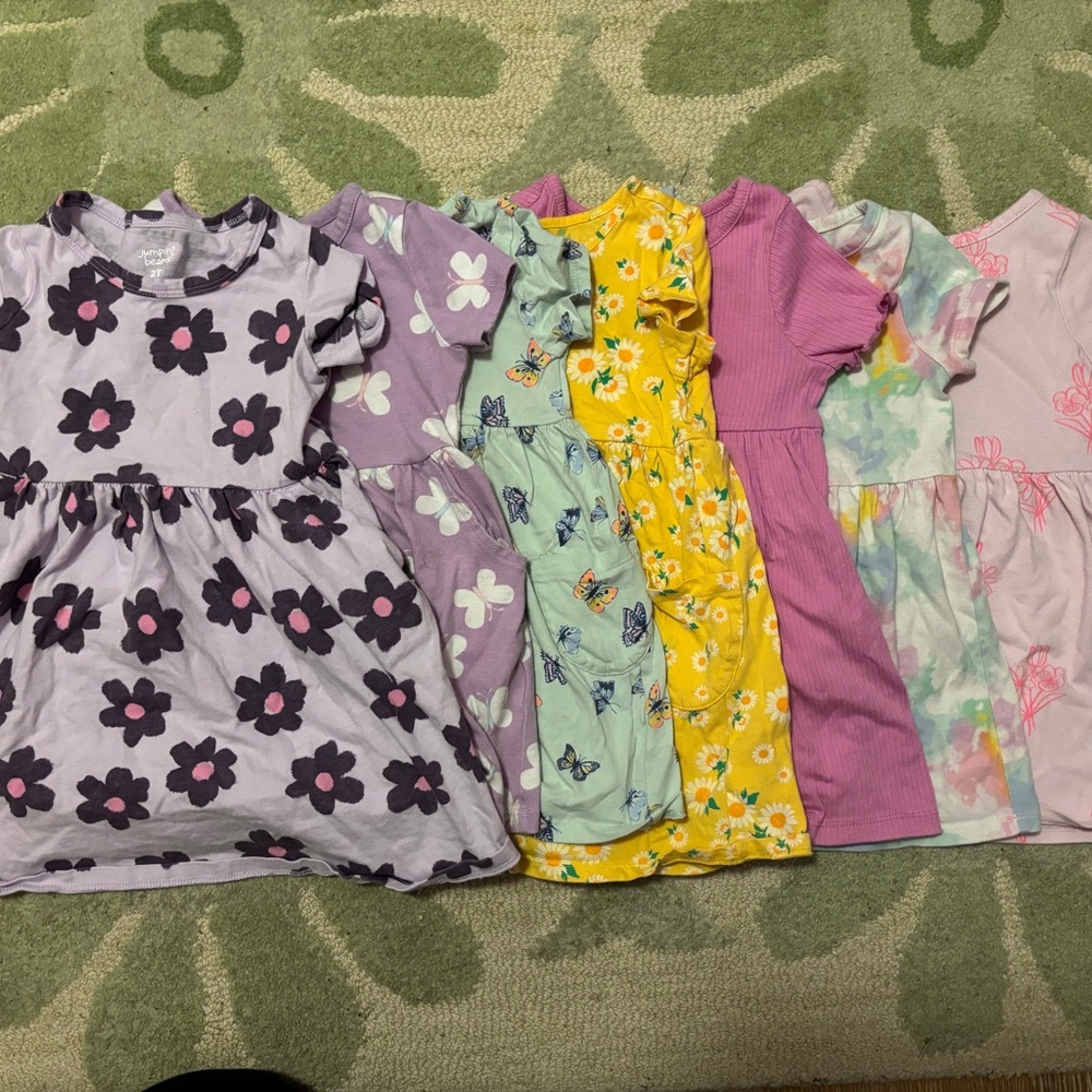 Colorful Toddler Girls Dresses Bundle Size 2t